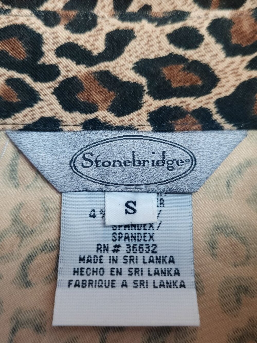 Stonebridge ~ Sz S ~ Leopard Print Jacket ~ Excellent Condition - Picture 4 of 4